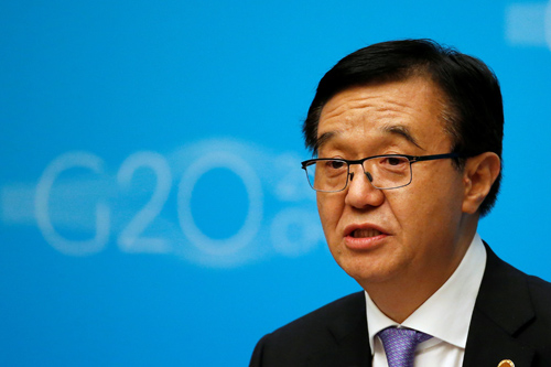 China’s Commerce Minister Gao Hucheng attends a session during the 2016 G-20 Trade Ministers Meeting in Shanghai, China, on Sunday (Reuters photo)